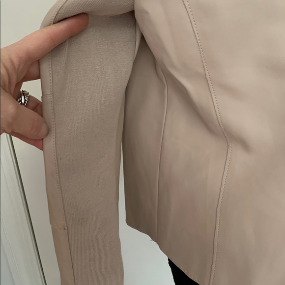 Bagatelle Faux Leather Light Pinkish/Tan Draped Jacket Size Medium - Picture 7 of 12